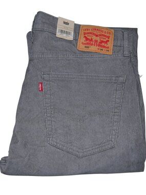 Levi's 505 Regular Fit Jeans Corduroy Men's Size 36x34 Smoked Pearl Gray NWT